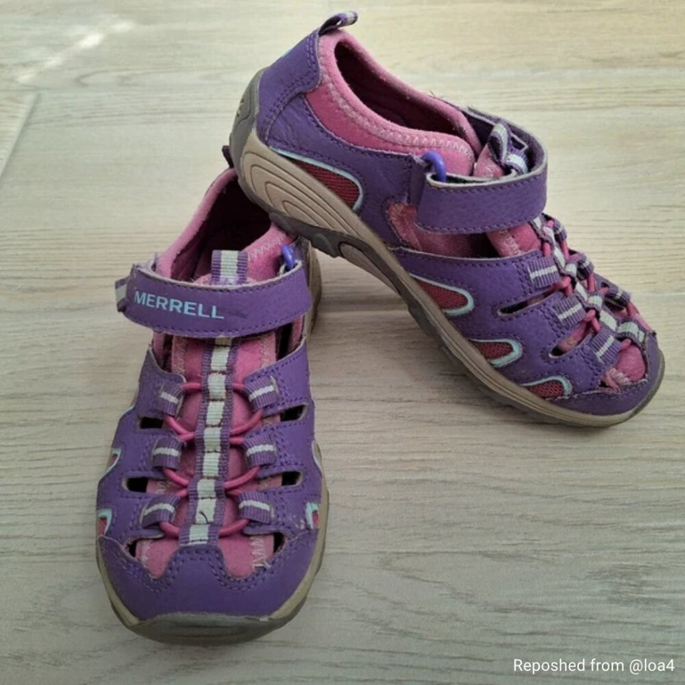 Merrell Hydro Hiker Girls Purple And Pink Fisherman Sport Sandals - Size 13m